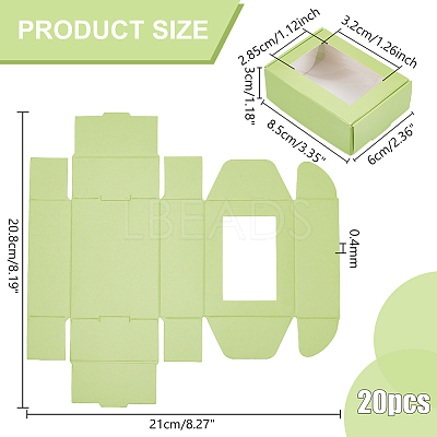 Rectangle Paper Folding Shipping Box with Window CON-WH0099-25A-1