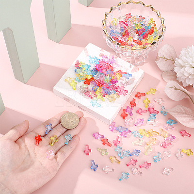 300Pcs Transparent Acrylic Pendants MACR-HY0001-18-1