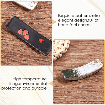 6Pcs 3 Styles Ceramic Chopsticks Stand DJEW-CP0001-38A-1
