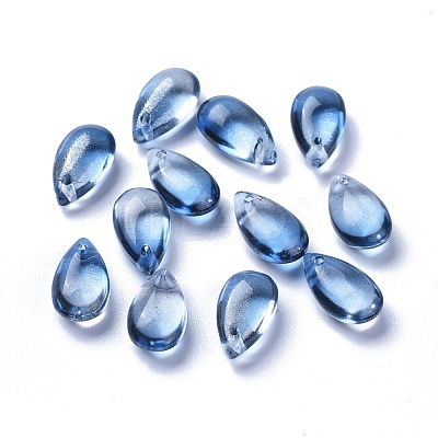 Transparent Glass Charms GLAA-O017-01G-1