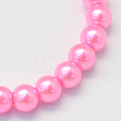 Baking Paint Pearlized Glass Pearl Round Bead Strands HY-Q003-6mm-68-1