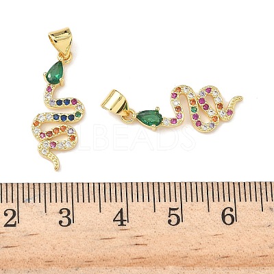 Brass Micro Pave Cubic Zirconia Pendants KK-L243-29G-16-1