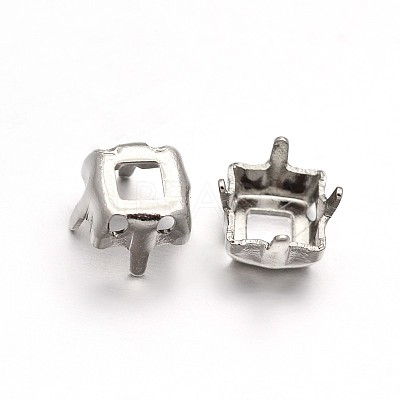 Square Brass Sew on Prong Settings X-KK-N0084-A07-6x6-1