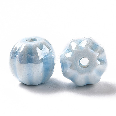 Glazed Porcelain Beads PORC-G010-01B-1