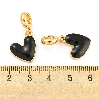 Rack Plating Alloy Enamel Heart European Dangle Charms FIND-B034-20G-04-1