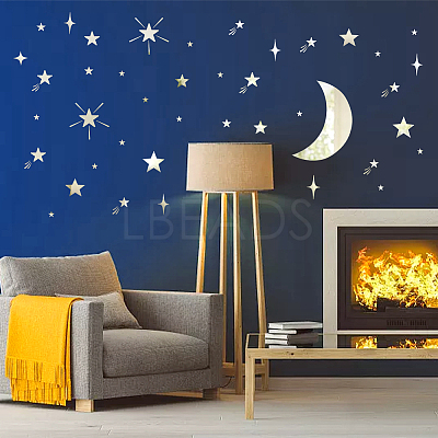 Star Acrylic Mirror Wall Stickers DIY-PH0017-37B-1