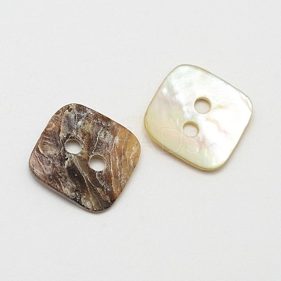2-Hole Square Mother of Pearl Buttons SHEL-N033-04-1