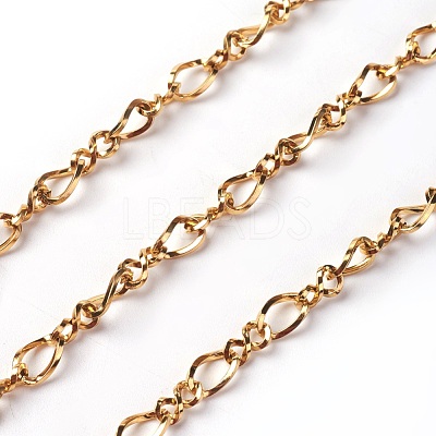 Ion Plating(IP) 304 Stainless Steel Figaro Chains CHS-I001-09G-1