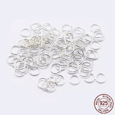 925 Sterling Silver Saw Cut Open Jump Rings STER-F036-02S-0.8x5mm-1