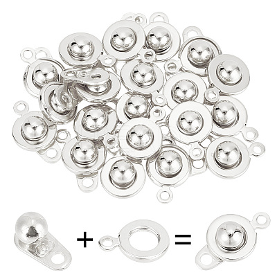 20Pcs 201 Stainless Steel Snap Clasps STAS-GO0001-18S-1