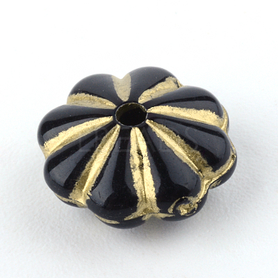 Flower Plating Acrylic Beads PACR-Q102-67B-1