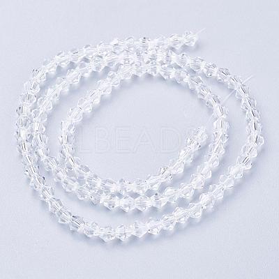 Clear Glass Bicone Beads Strands X-GLAA-S026-07-1