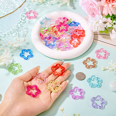 60Pcs 12 Styles Transparent Acrlyic Pendants MACR-TA0002-48-1
