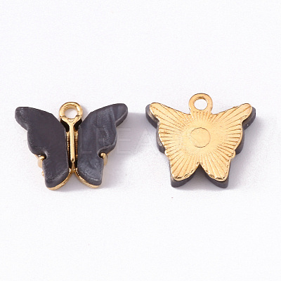 Alloy Acrylic Pendants X-ENAM-R136-01J-1