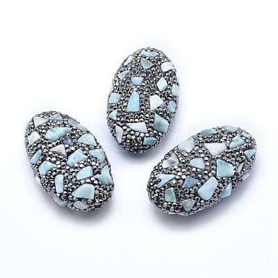 Natural Larimar Beads G-P380-20-1