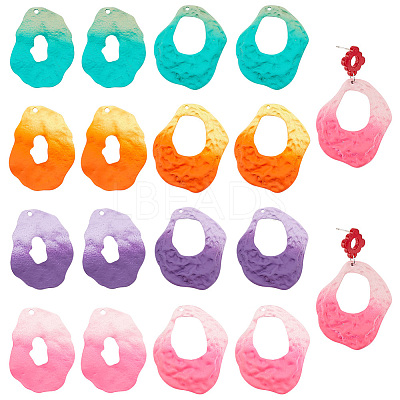16Pcs 8 Style Spray Painted Iron Pendants IFIN-PH0001-90-1