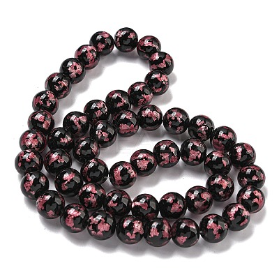 Handmade Silver/Gold Foil Lampwork Beads Strands LAMP-L079-07C-1