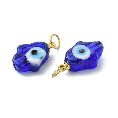 Handmade Evil Eye Lampwork Pendants PALLOY-JF05636-03-1