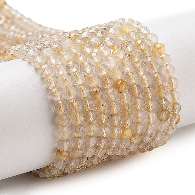 Natural Gold Rutilated Quartz Beads Strands LS-G-G161-A17-05-1