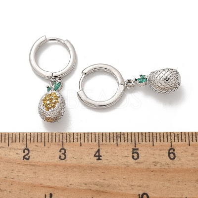 Brass Cubic Zirconia Hoop Earrings EJEW-Q015-02P-1
