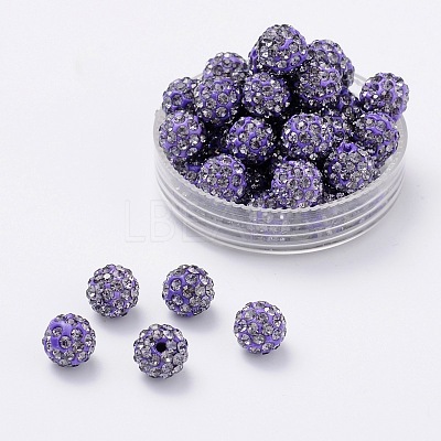 Polymer Clay Rhinestone Beads RB-H258-HD8mm-539-1