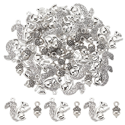 60Pcs 2 Style Alloy Charms TIBEP-SC0002-32-1