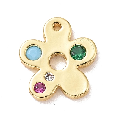Eco-friendly Brass Micro Pave Cubic Zirconia Pendants X-KK-D079-10G-1