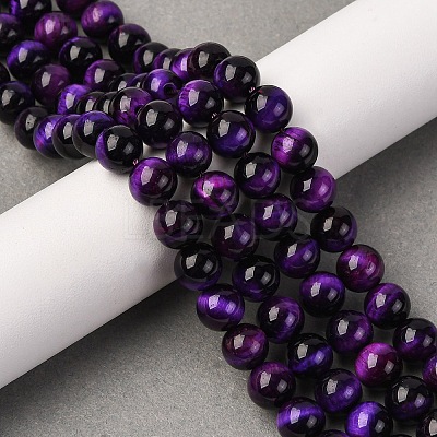 Natural Tiger Eye Bead Strands G-P230-08-D-8mm-1