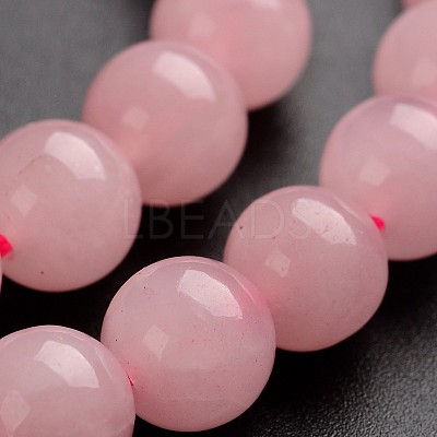 Round Natural Rose Quartz Gemstone Bead Strands G-J333-02-8mm-1