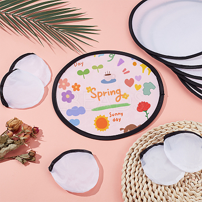 120Pcs Sublimation Blank Polyester Folding Fan AJEW-BC0010-86A-1