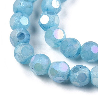 Opaque Frosted Glass Beads Strands EGLA-N006-076B-1