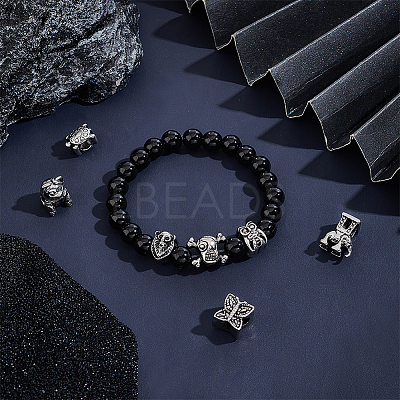 8Pcs 8 Style 304 Stainless Steel European Beads STAS-UN0040-31-1