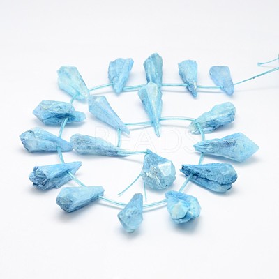 Electroplated Natural Quartz Crystal Beads Strands G-G890-A-03-1
