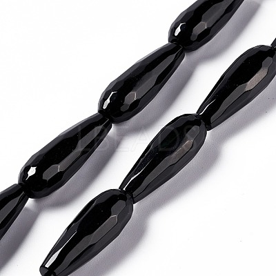 Natural Black Stone Beads Strands G-I328-04-1