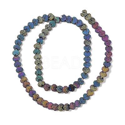 Electroplated Natural Lava Rock Beads Strands G-Q1009-G01-02C-1