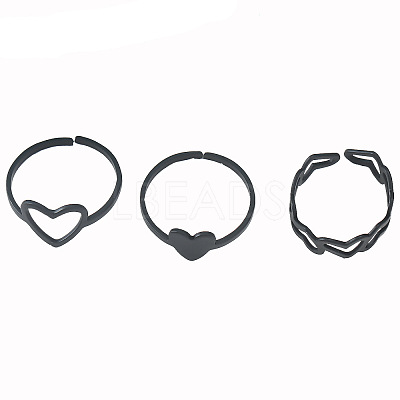 3Pcs 3 Styles Heart Iron Cuff Toe Rings Sets FS-WG0D8D1-01-1
