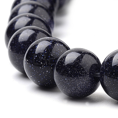 Synthetic Blue Goldstone Beads Strands G-S259-41-8mm-1