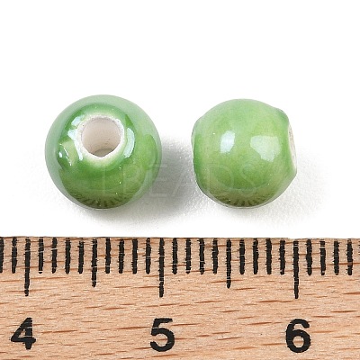 Glazed Porcelain Round Beads X-PORC-S489-8mm-09-1