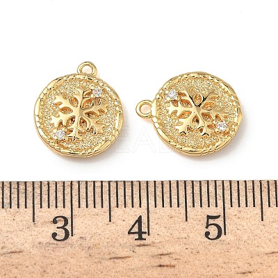 Christmas Brass Micro Pave Clear Cubic Zirconia Pendants KK-A280-03D-G-1