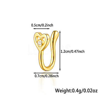 S925 Silver Heart Butterfly Nose Clip Fashionable Nose Ring Accessory WG4393-7-1
