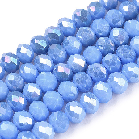 Electroplate Glass Beads Strands EGLA-A034-P4mm-B28-1