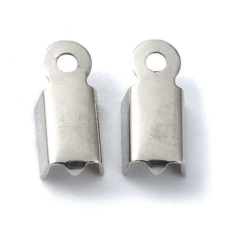 201 Stainless Steel Ribbon Crimp Ends STAS-C097-52P-1