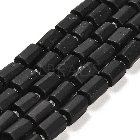 Frosted Natural Black Tourmaline Beads Strands G-G068-A26-01-1