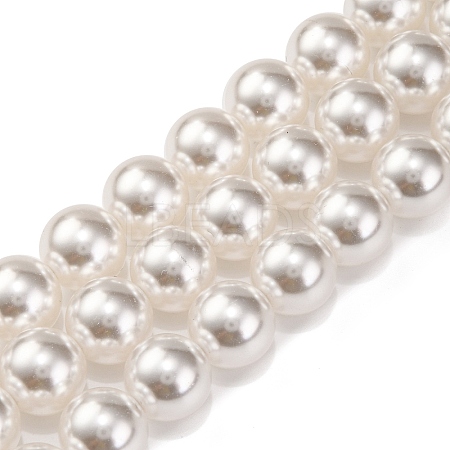 Baking Paint Pearlized Glass Pearl Round Bead Strands X-PEAR-H019-02E-04-1