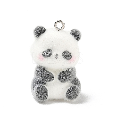 Flocky Opaque Resin Pendants RE-CBAC51B-05A-P-1
