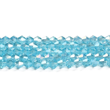 Transparent Electroplate Glass Beads Strands EGLA-A039-T4mm-B20-1