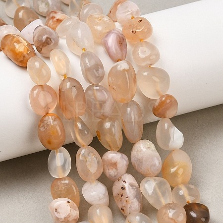 Natural Cherry Blossom Agate Beads Strands G-Z107-A01-1