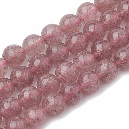 Natural Strawberry Quartz Beads Strands G-S295-15-8mm-1