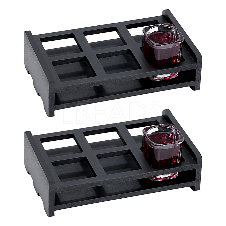2Pcs Wood Wine Glass Organizer Holder ODIS-WR0001-19-1