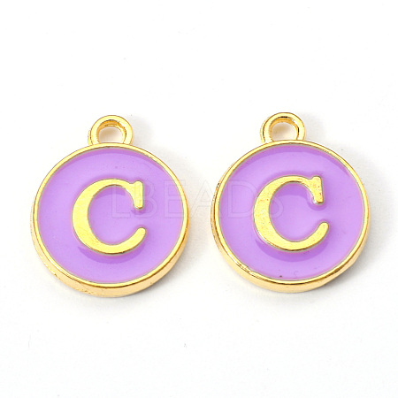 Golden Plated Alloy Enamel Charms X-ENAM-S118-10C-1